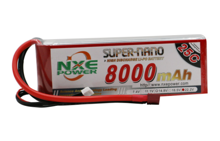 NXE8000mAh-25C-6S-22.2V Multicopter Lipo Packs Drones Battery